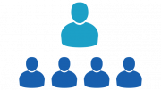 Icon Design Representing Connected Leaders And Employees.