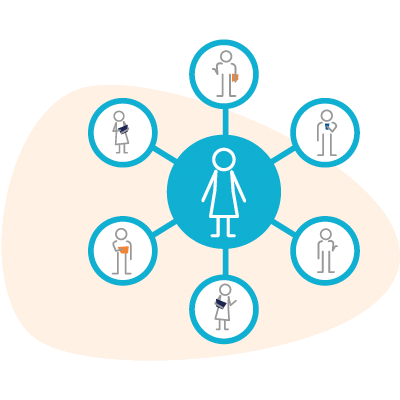 Illustration of a team leader coaching.
