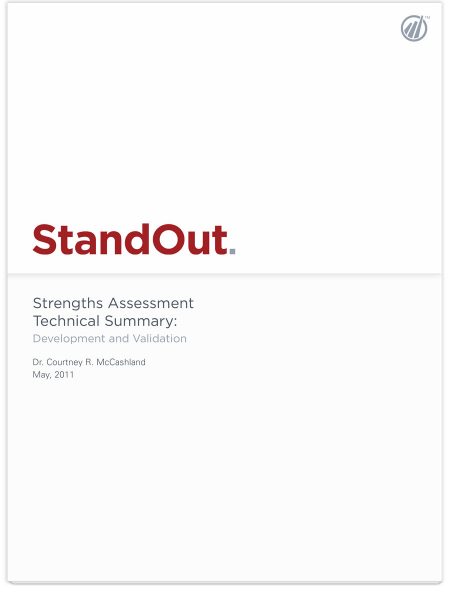 Image of StandOut Strengths Assessment Technical Summary PDF.